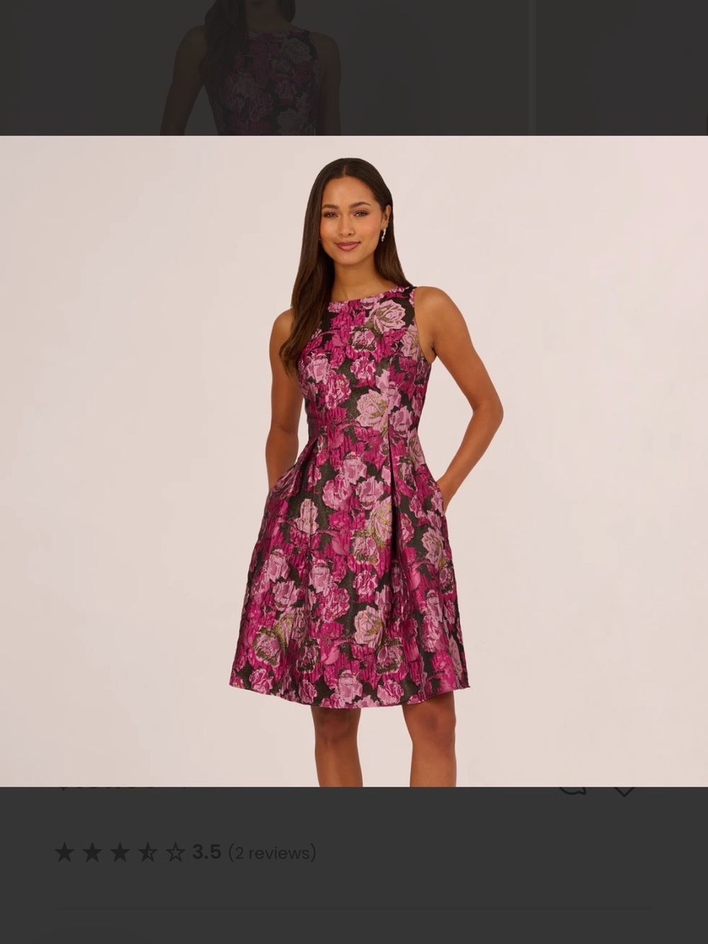 Adrianna Papell Jacquard Envelope Short Dress